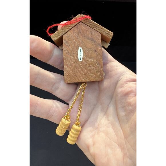 Vintage Christmas Ornament Wood Cuckoo Clock 4.5" Holiday Tree Decor -LO2 - Picture 3 of 5